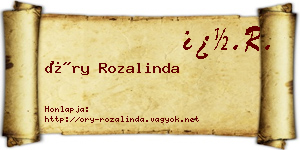 Őry Rozalinda névjegykártya